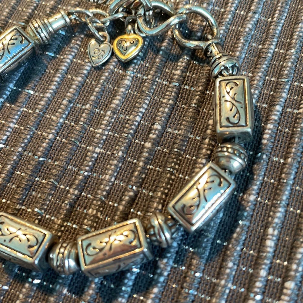 Brighton bracelet, 9” in length, silver tone, scrollwork beads, great condition - Picture 2 of 7